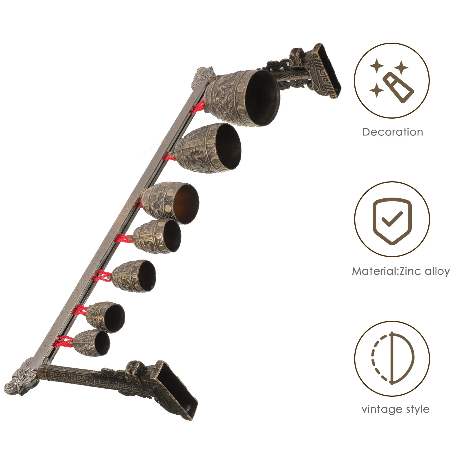 

Vintage Chinese Bells Instrument Clear Melodious Sound Bell Decor Asian Musical Instruments Chime Percussion Tool