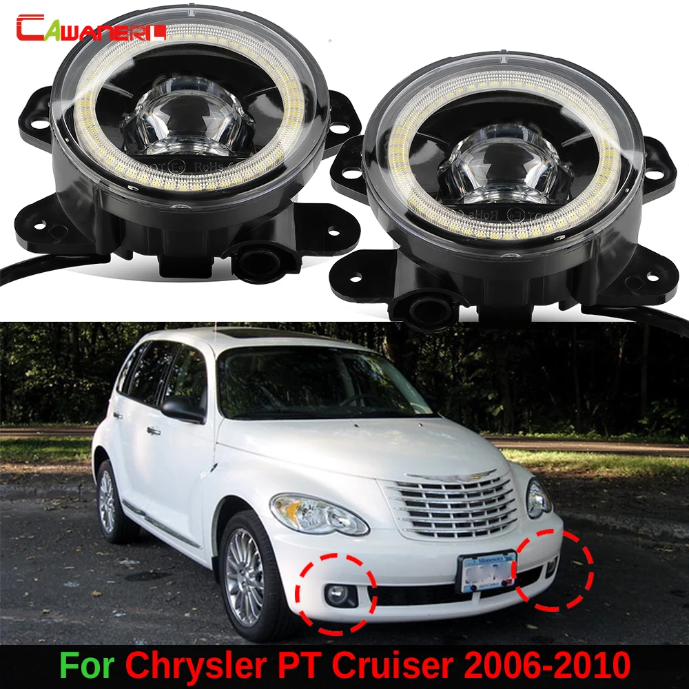 

1 Pair 30W Car Canbus LED Fog Light + Angel Eye Daylight DRL 6000LM For Chrysler PT Cruiser 2006 2007 2008 2009 2010