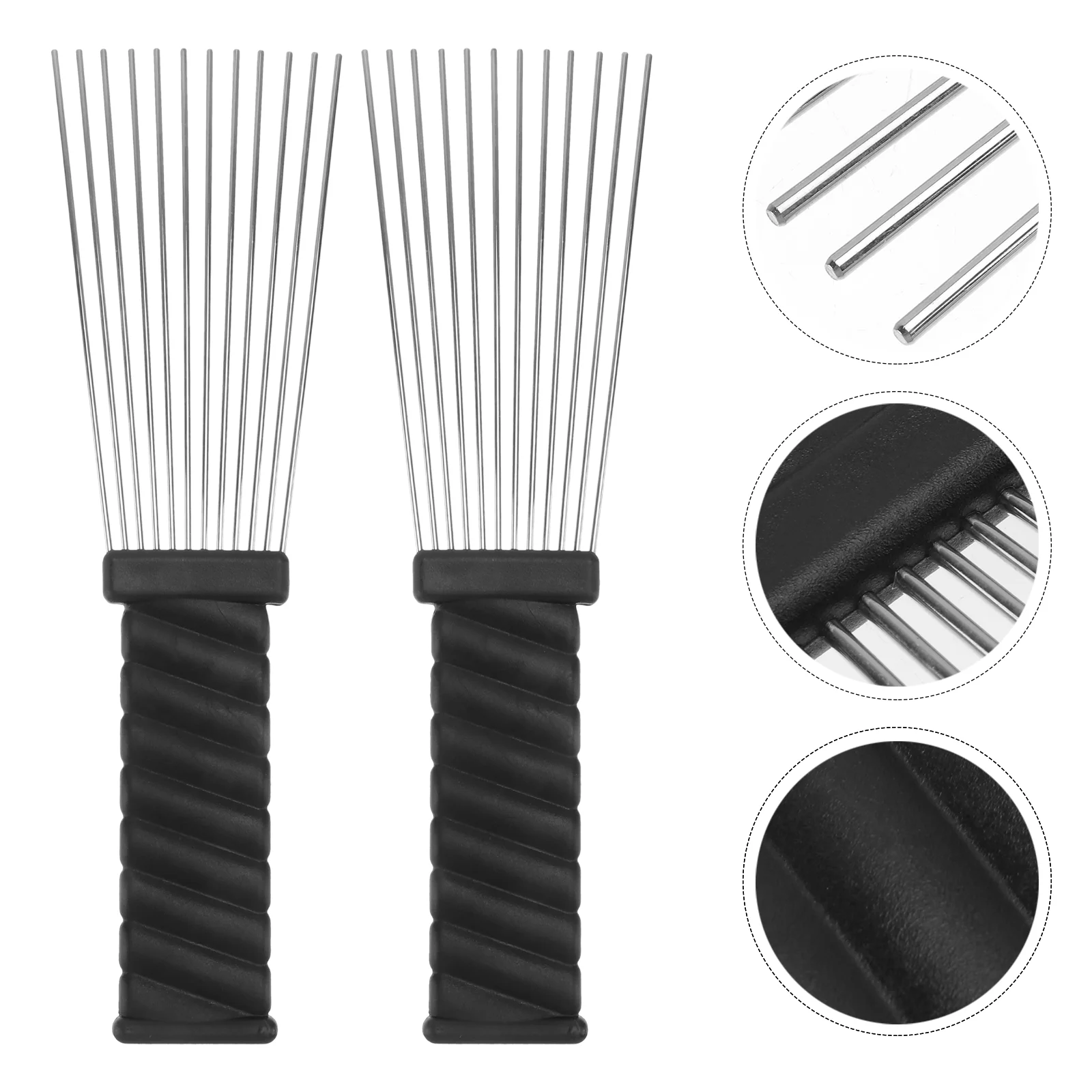 2 Pcs Steel Needle Combs Braided Wigs Salon Barber Accessories Hairdressing Man