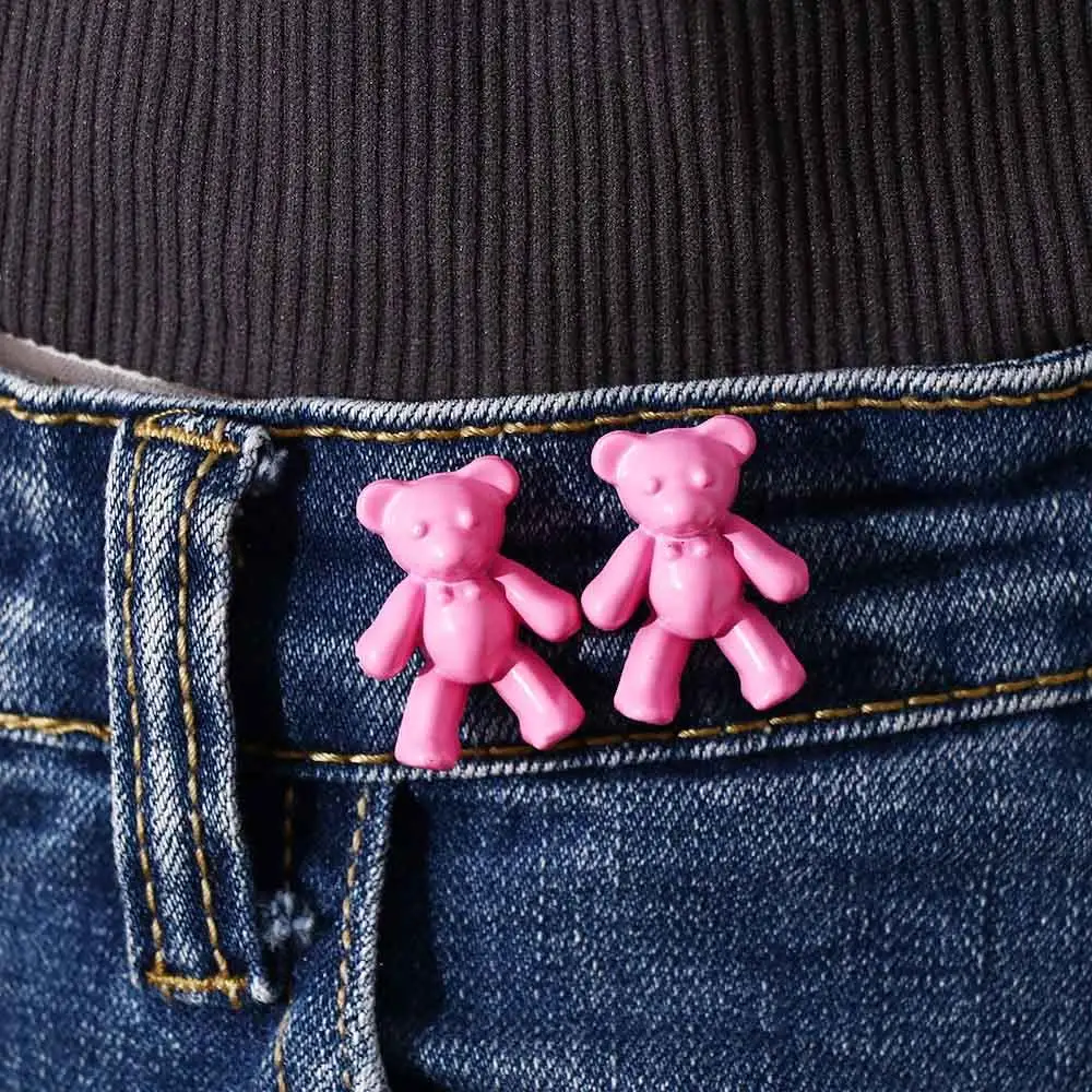 2Pcs Women Retract Waist Bear Skirt Pant Jeans Detachable Waist Button Clothing Accessories Waist Tighten Clip Waist Pin Buckle