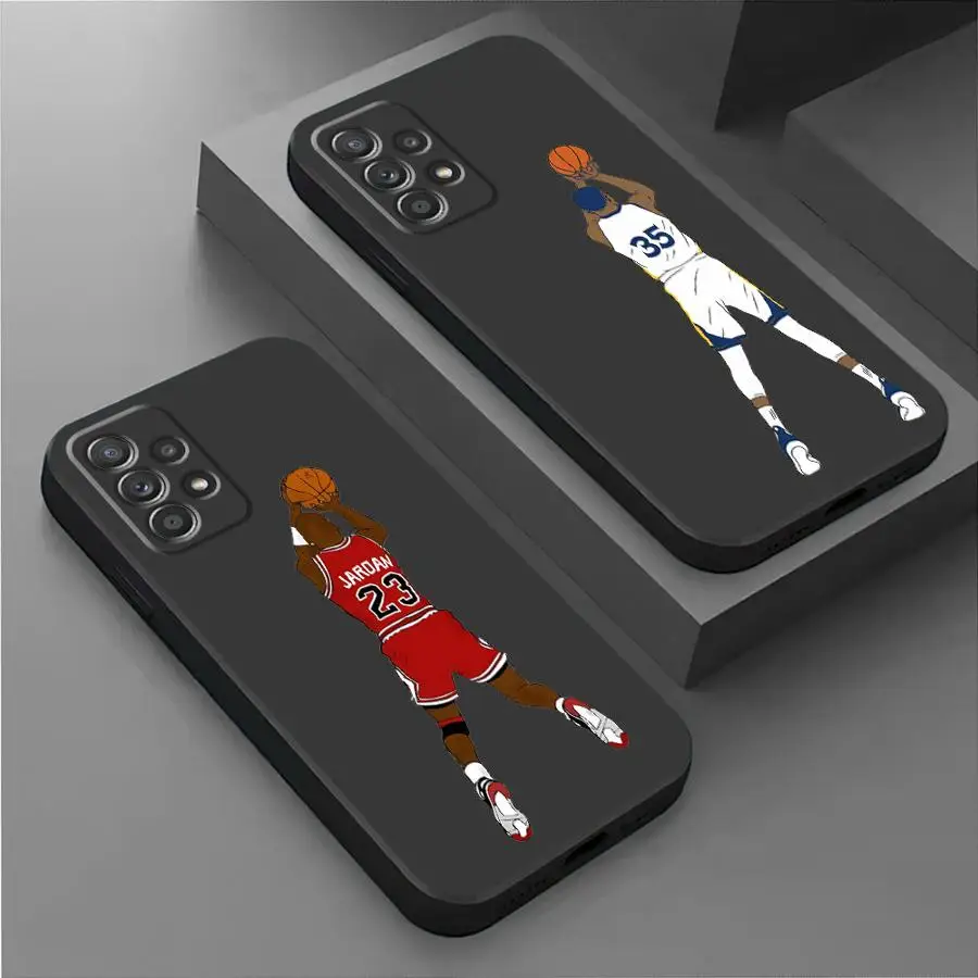 Luxo basquete estrela esportes caso de telefone para samsung galaxy a71 a50 a53 a73 a21s a51 a31 a54 a55 a16 a41 a52 a72 a70s capa