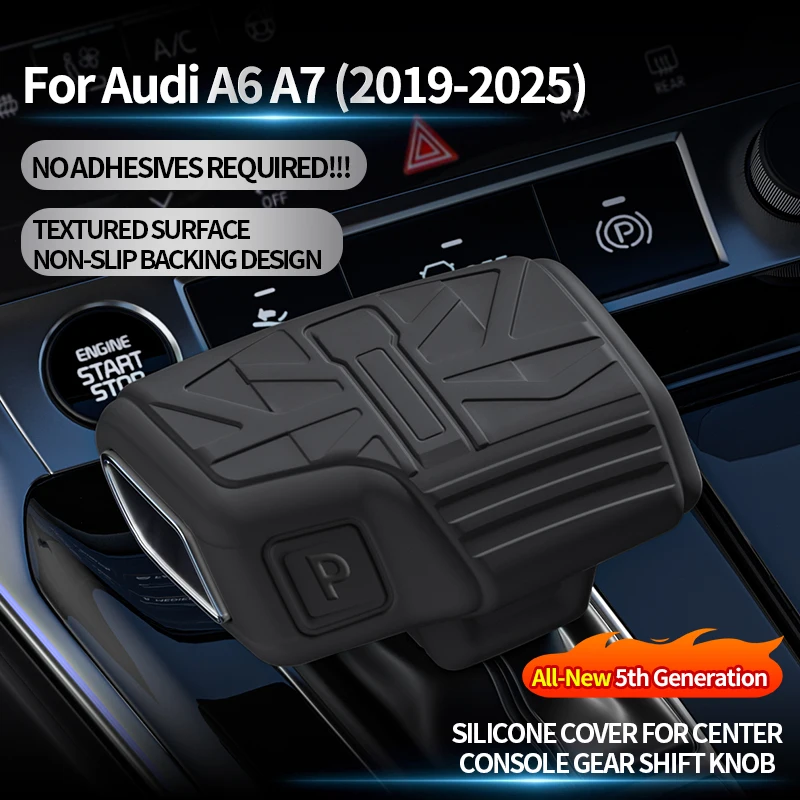 

For Audi A6 A7 (19-25) Car Silicone Gear Shift Knob Cover Boot Anti-Slip Lever Shifter Boot Interior Premium Tuning Accessories
