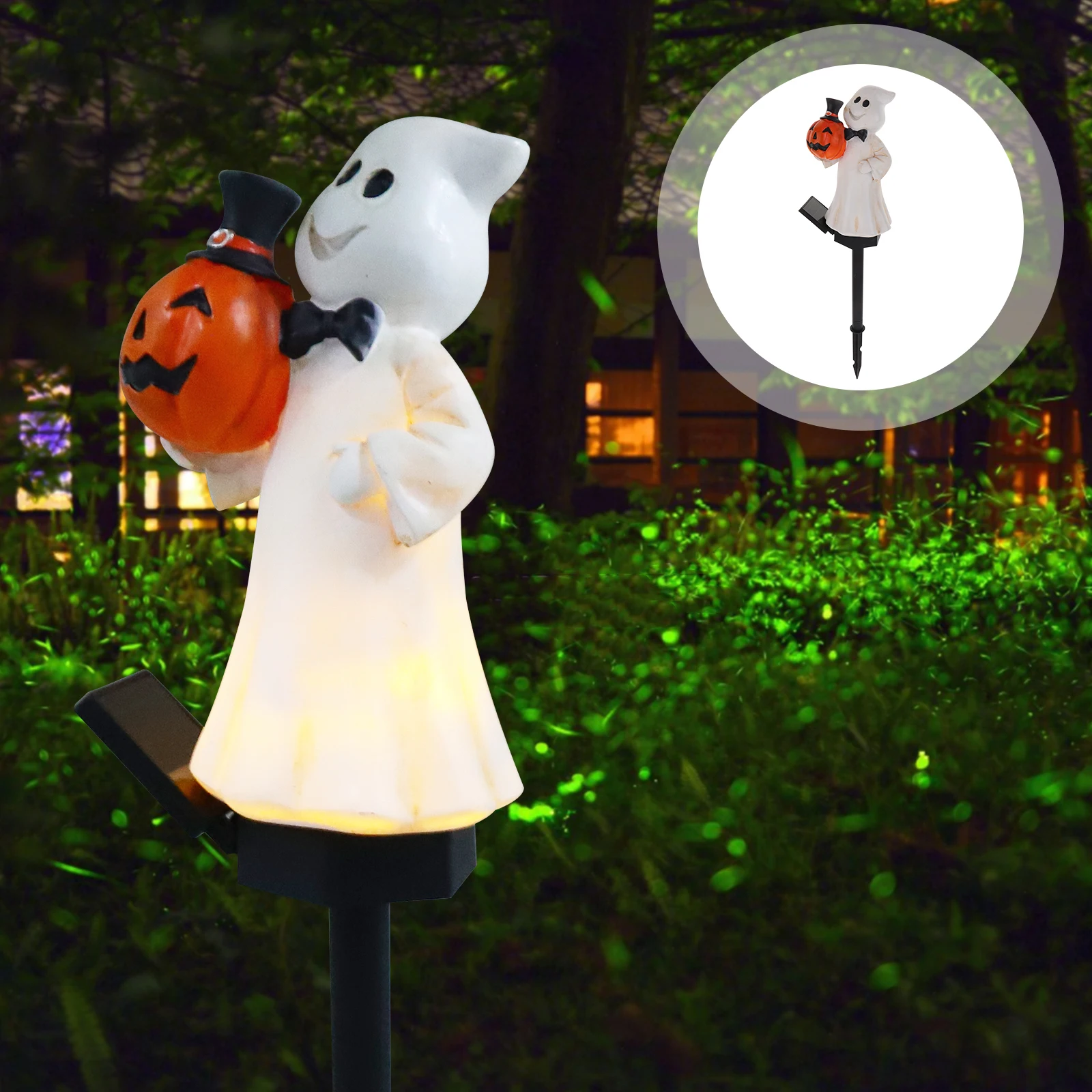

Stake Pumpkin Lantern Decoration Halloween Lights Outdoor Garden Decorations outside