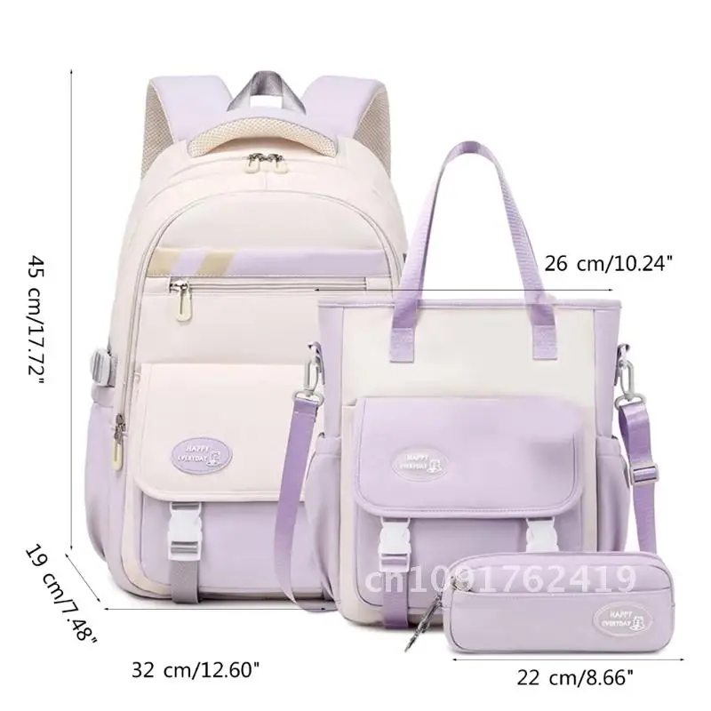 1 conjunto de mochilas de moda versátil mochila de volta às aulas bolsa de ombro bolsa lápis caso conjunto para meninas estudantes primários