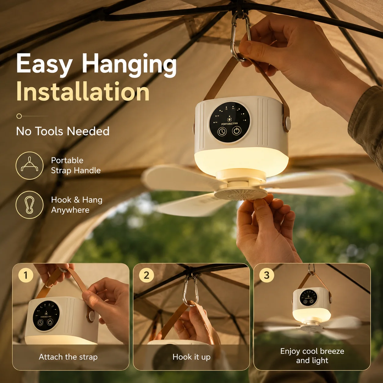 Çok fonksiyonlu Taşınabilir Şa - Outdoor Camping Misting Fan incelemesi ve fiyatı