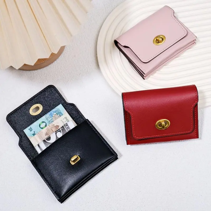 Women's Short PU Leather Wallet with Hasp description 3