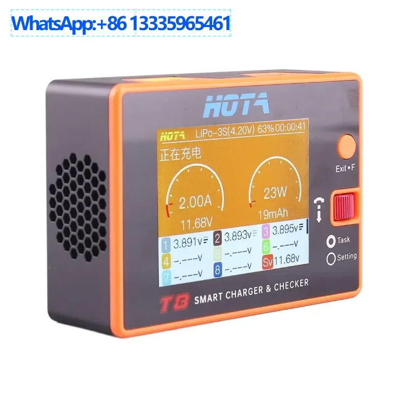 

HOTA T8 model aircraft lithium battery balance charger 8S intelligent 650W Chinese and English 22A high-power magnetic suction m