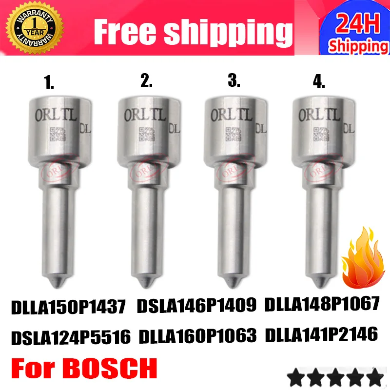 4PCS DLLA150P1437 DSLA146P1409 DLLA148P1067 DSLA124P5516 DLLA160P1063 DLLA141P2146 For BOSCH Diesel Common Rail Injector Nozzle