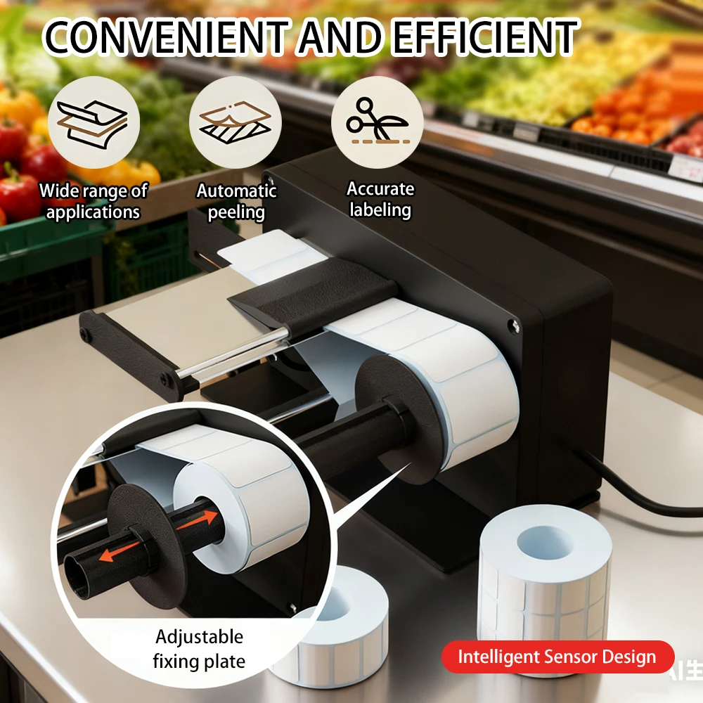 

Label Peeler Label Dispenser Sticker Separating Machine Electric Peeling Machine Automatic USB Label Stripper for Takeaway Meal