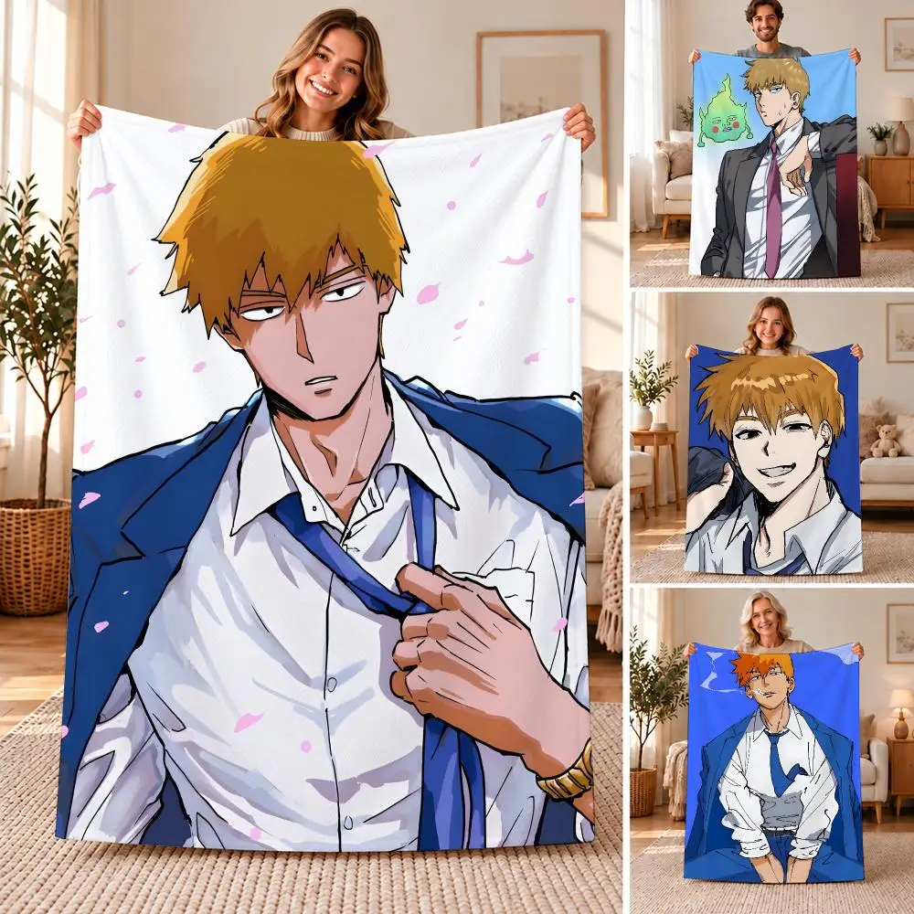 Arataka Reigen Throw Soft Flannel Throw Blanket for Sofa, Bed Dorm Nap Pet Blanket Gift Available