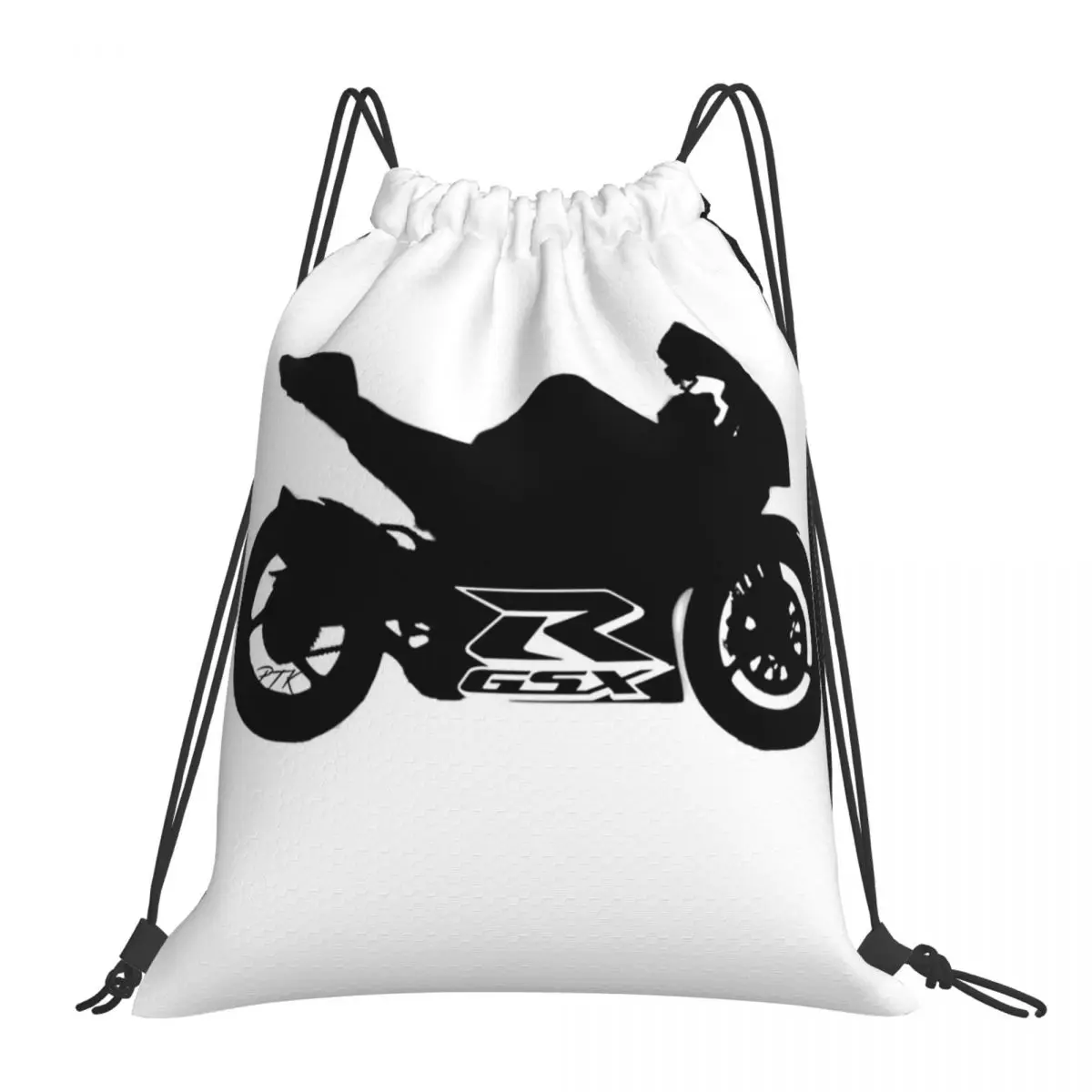 

GSXR Silhouette Backpacks Portable Drawstring Bags Drawstring Bundle Pocket Sports Bag Book Bags For Travel Students