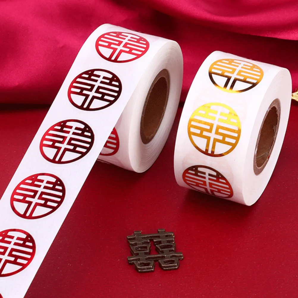 

2 рулона наклеек «Двойное счастье» для китайской свадьбы, традиционные декоративные этикетки для ворот, окон, спальни, банкетов