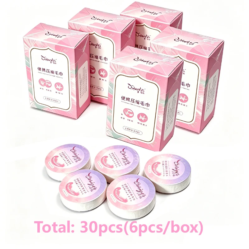 CURIGER 30Pcs Mini Compressed Towels, Ultra-Compact & Portable Pocket-Sized Face Towels with Exquisite Box for Travel Camping
