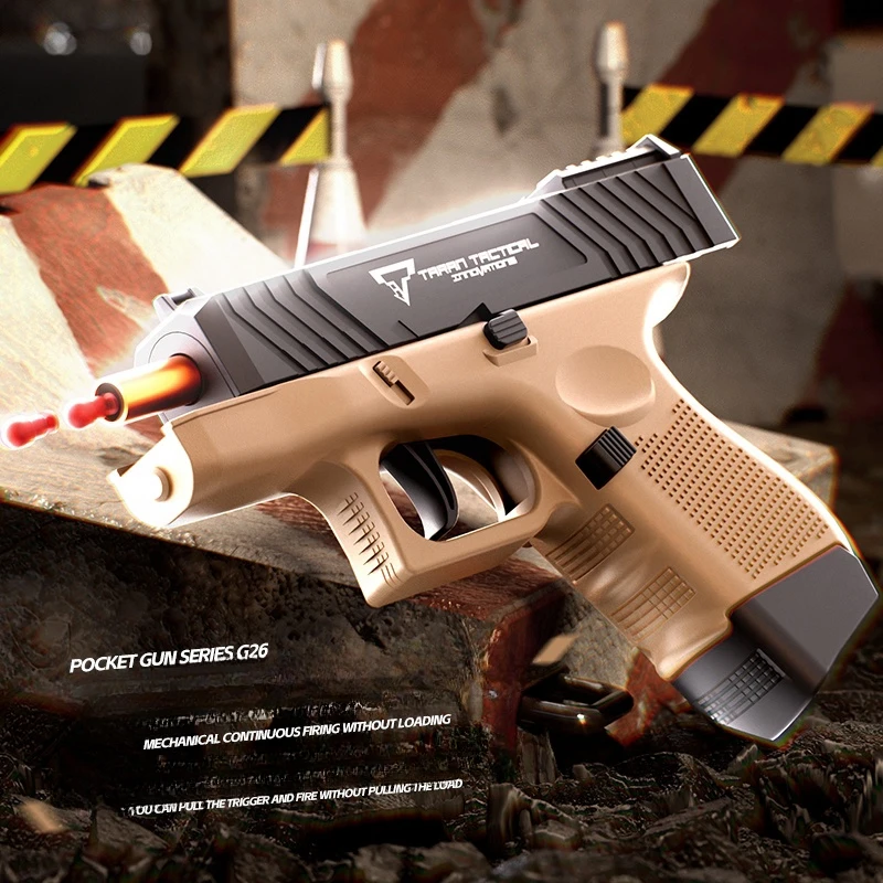 TTI-Mini pistola de juguete de bolsillo Manual G26, modelo de lanzamiento de carcasa continua, lanzador de balas suaves, pistola pequeña Airsoft