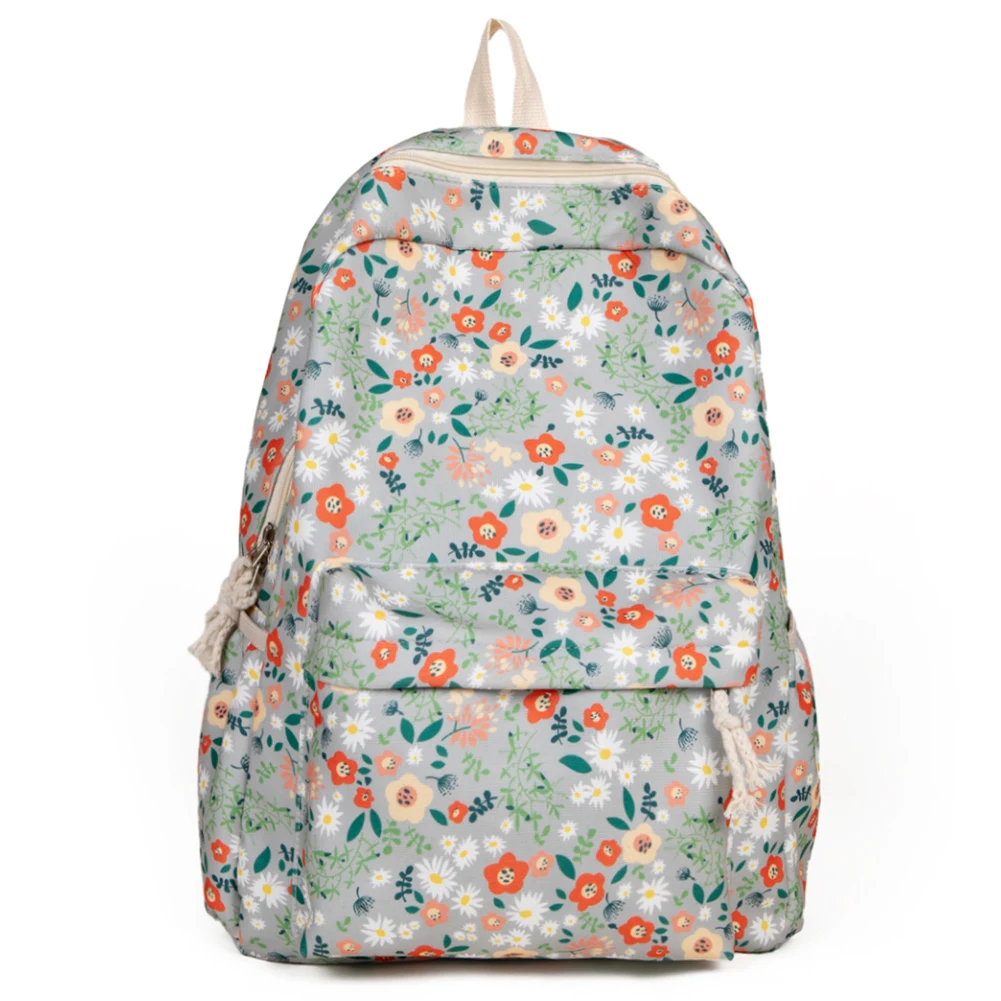 

Women Daily Rucksack Large Capacity Floral Casual Multifunction Knapsack Adjustable Strap Student School Bag Commuting Backpack