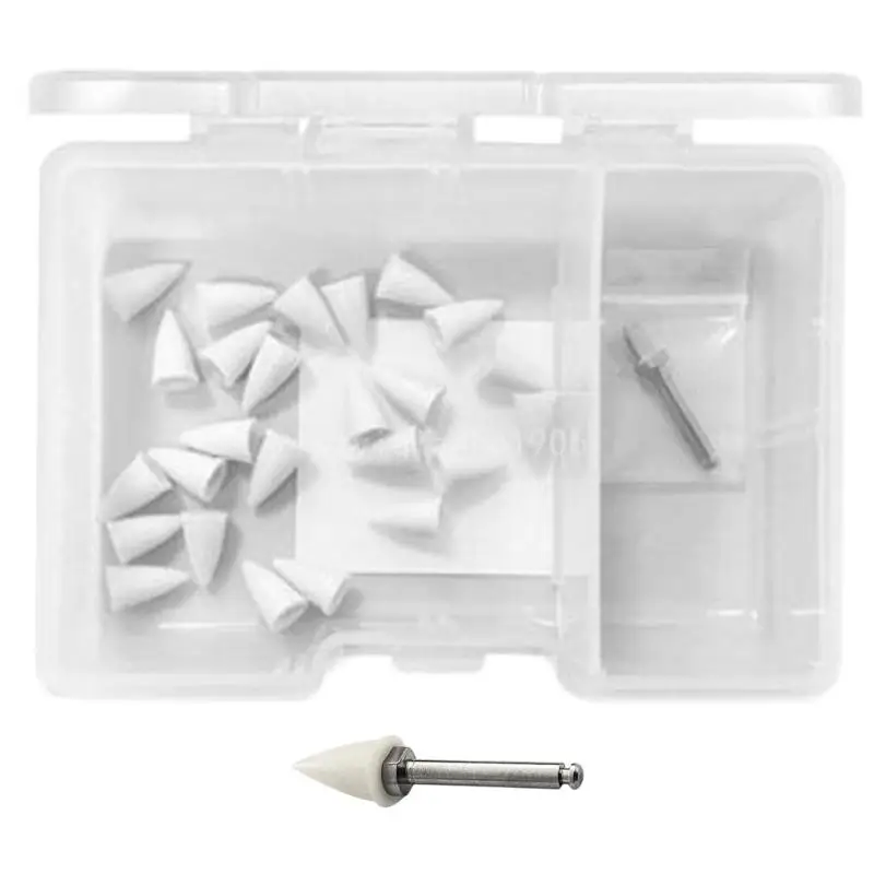 Effective Teeth Care Solution 25pcs Rubber Polishing Grinding Head Tips and Stainless Steel Handle Suitable for Adults