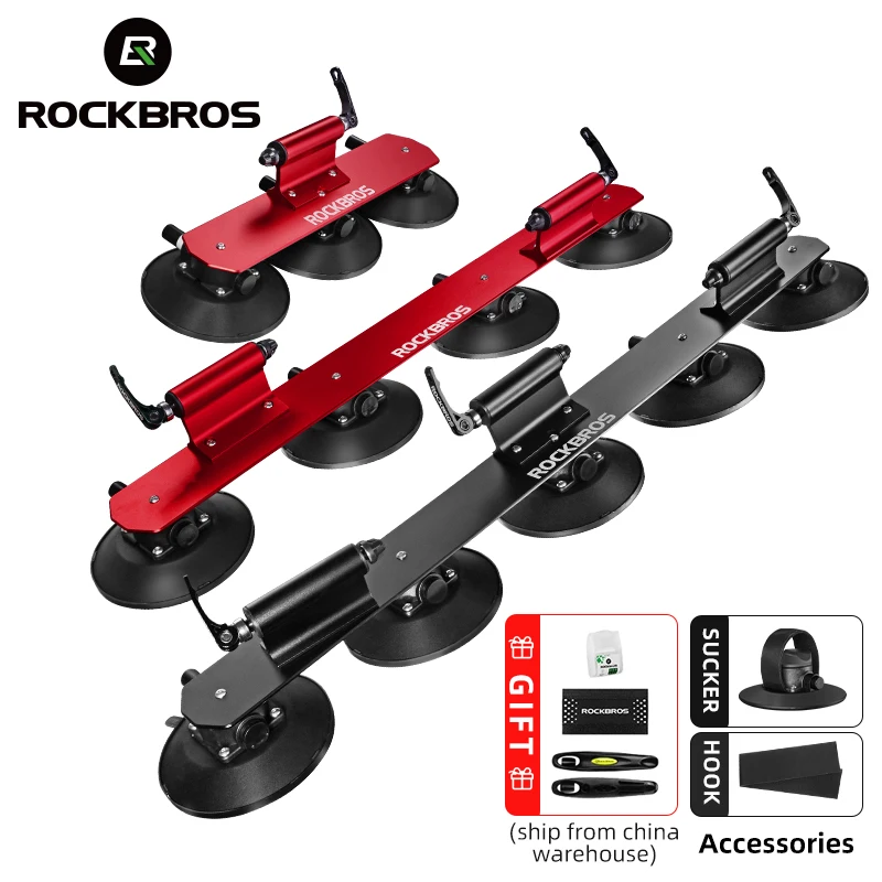 

ROCKBROS Bicycle Carrier Car Roof-Top Suction Transport Rack Fixing MTB Bicycle Hub Quick Install Vacuum Chuck Cycling Accessory