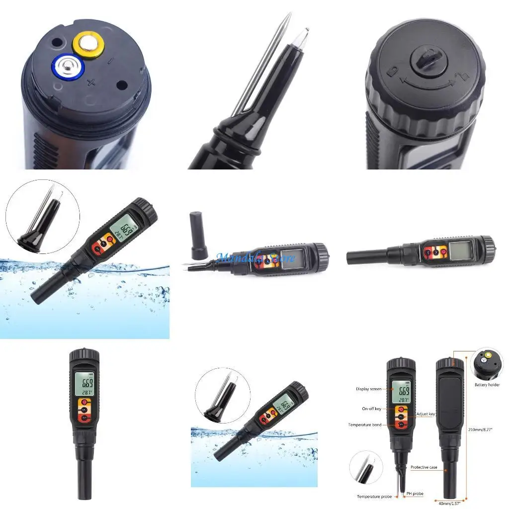 

U2JC Digital Meter 0-14PH Temp Acidity Tester Handheld Detector for Meat Cheese