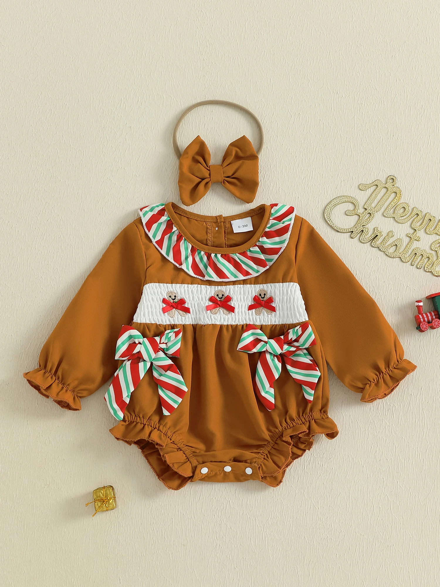 

Toddler Christmas Dress Long Sleeve Round Neck Santa Claus Embroidery Tutu Dress with Matching Headband and Socks
