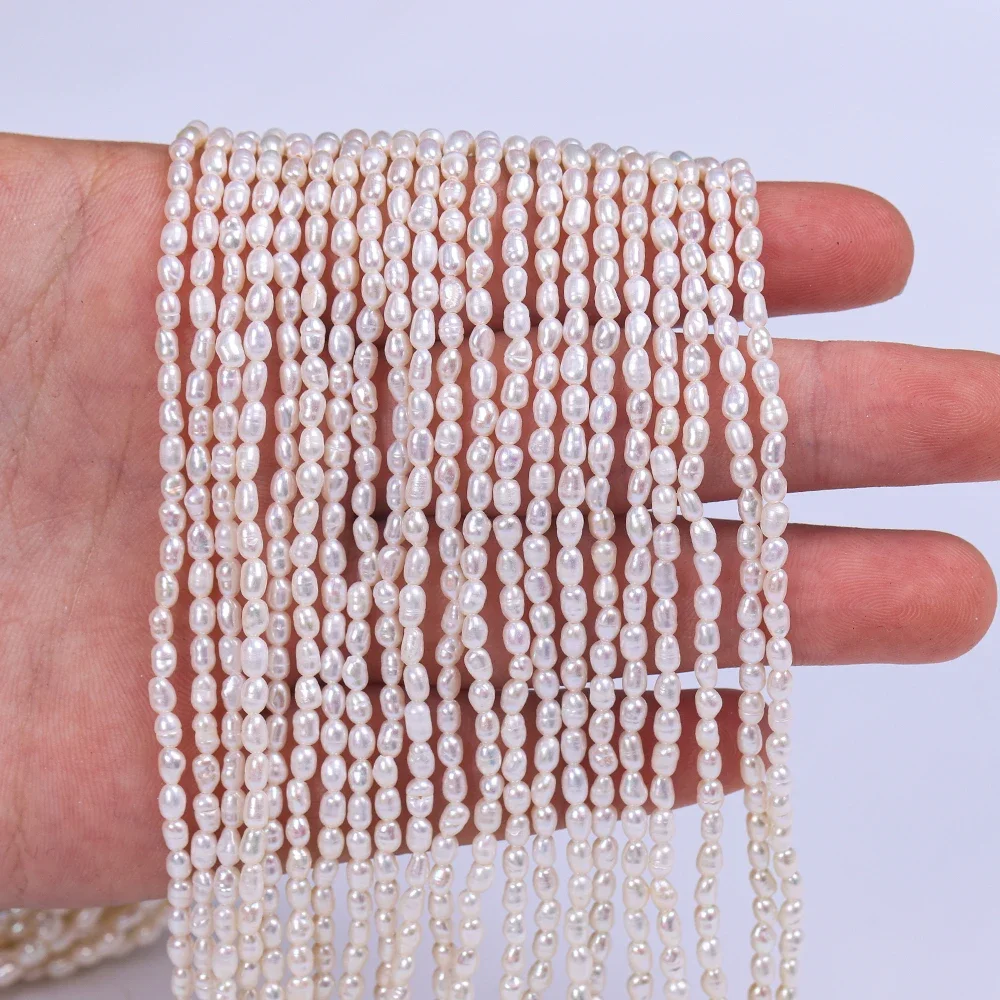 

YWYC AA/AAA Quality Rice Freshwater Pearl Beads 2-10mm 36cm Length Beads for Jewelry Making Supplies DIY Women Necklace Bracelet
