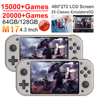 M17 Retro Handheld Game Console 20000+Games Open Source Linux System 4.3 Inch IPS Screen Portable Pocket Video Player for PSP