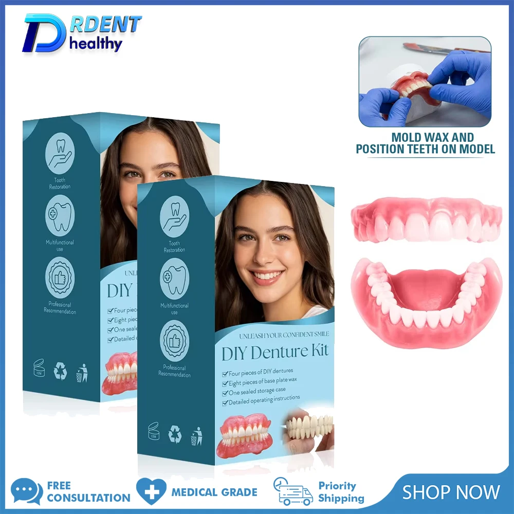 

Набор для самостоятельного изготовления временных зубных протезов: восковые полоски, многоразовые, для верхней и нижней челюсти, простые в использовании