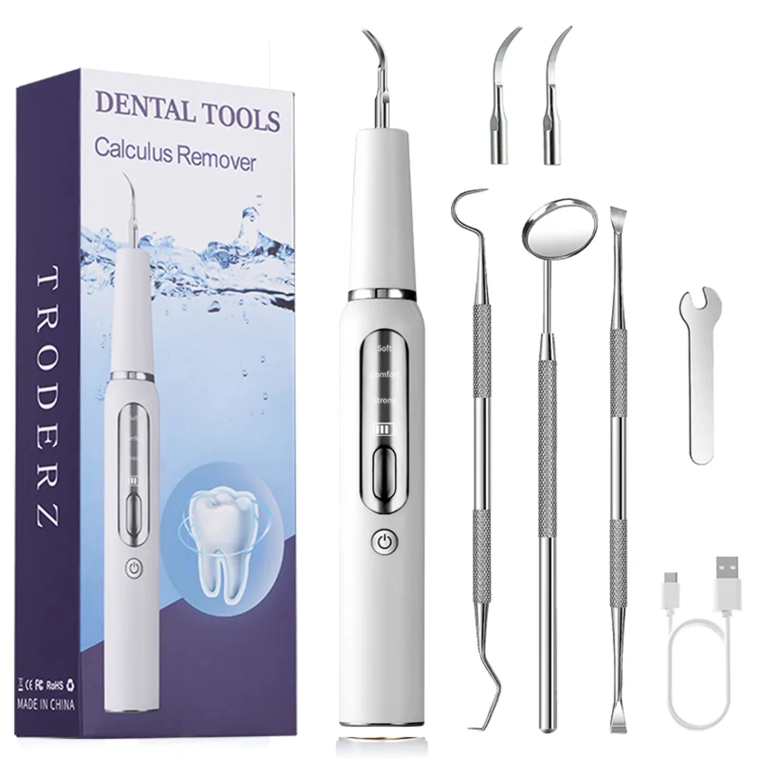 

Ultrasonic Dental Scaler Teeth Tartar Stain Tooth Calculus Remover Sonic Teeth Plaque Cleaner Dental Stone Removal