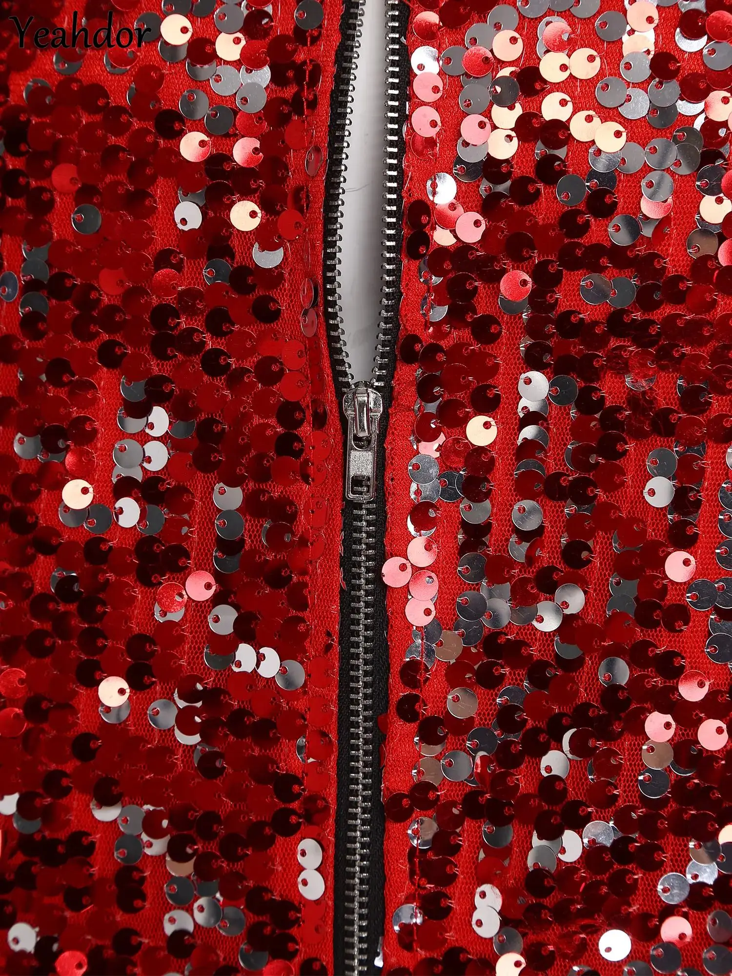 

Mens Shiny Disco Jazz Dance Costume Sequin Vest Waistcoat Sleeveless Zipper Fully Lined Vest Tank Top Hip-hop Street Dance Vests