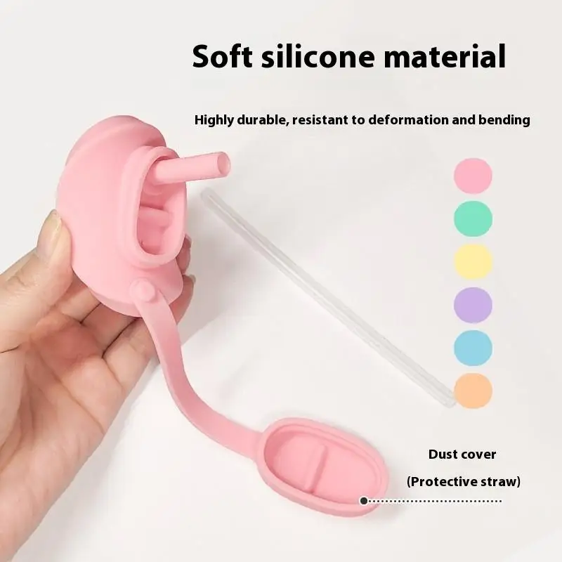 1 Pc Dishwasher Safe Silicone Can Lid Spill Resistant Secures Closures Reusable Cover With Straw For Beer Beverage Container