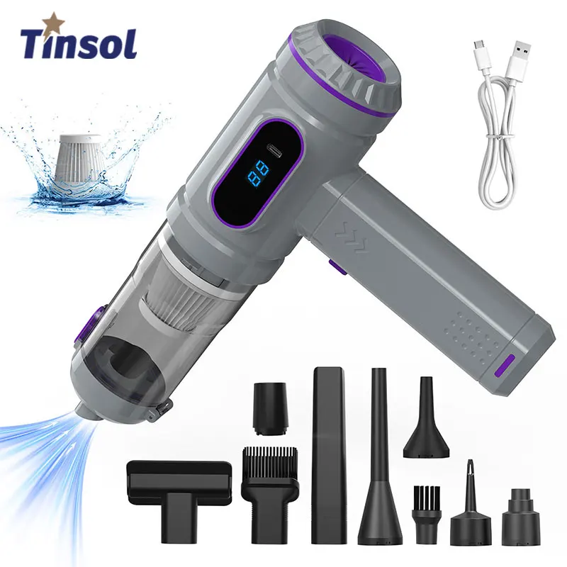

Беспроводной пылесос TINSOL 15000PA, портативный автомобильный пылесос, ручной пылесос и воздуходувка, универсальный очиститель для ковров