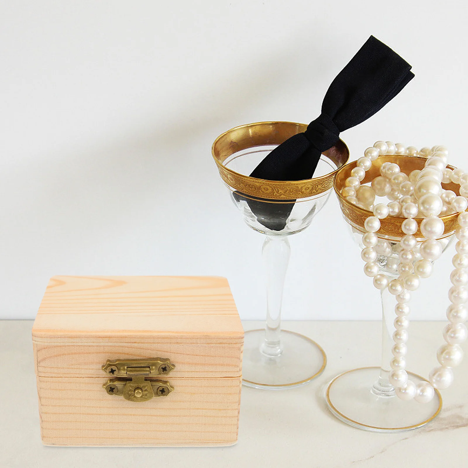 

2pcs Wooden For Jewelry Storage With Lid, Unfinished Wood Craft Box For Diy Art Hobbies, Small Gift Candy Container, Wood