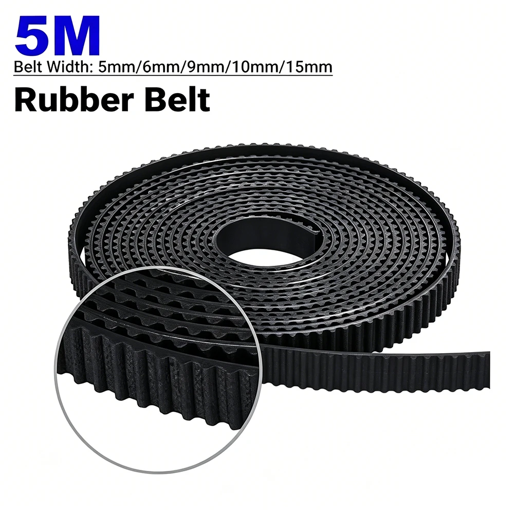 5 Meters GT2 GT3 Open Timing Belt Width 5mm/6mm/9mm/10mm/15mm GT2 GT3 Belt Rubber Aramid Fiber Cut to Length for 3D Printer