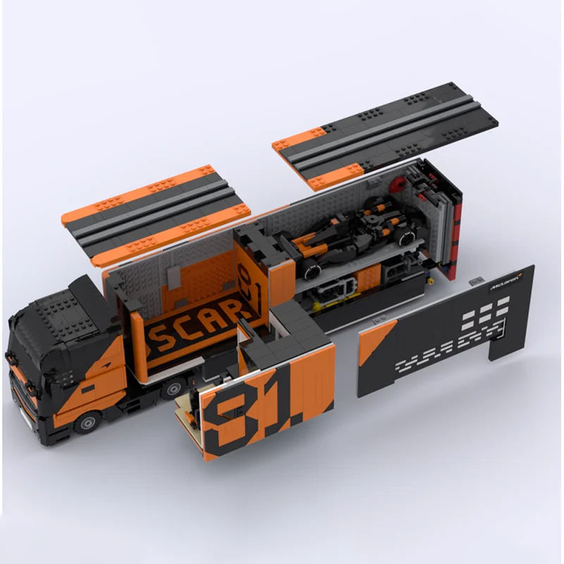 Truck Model Model Moc Building Bricks FI Racing Competition Model Technology Modular Blocks Gifts Christmas Toys Sets Assembly