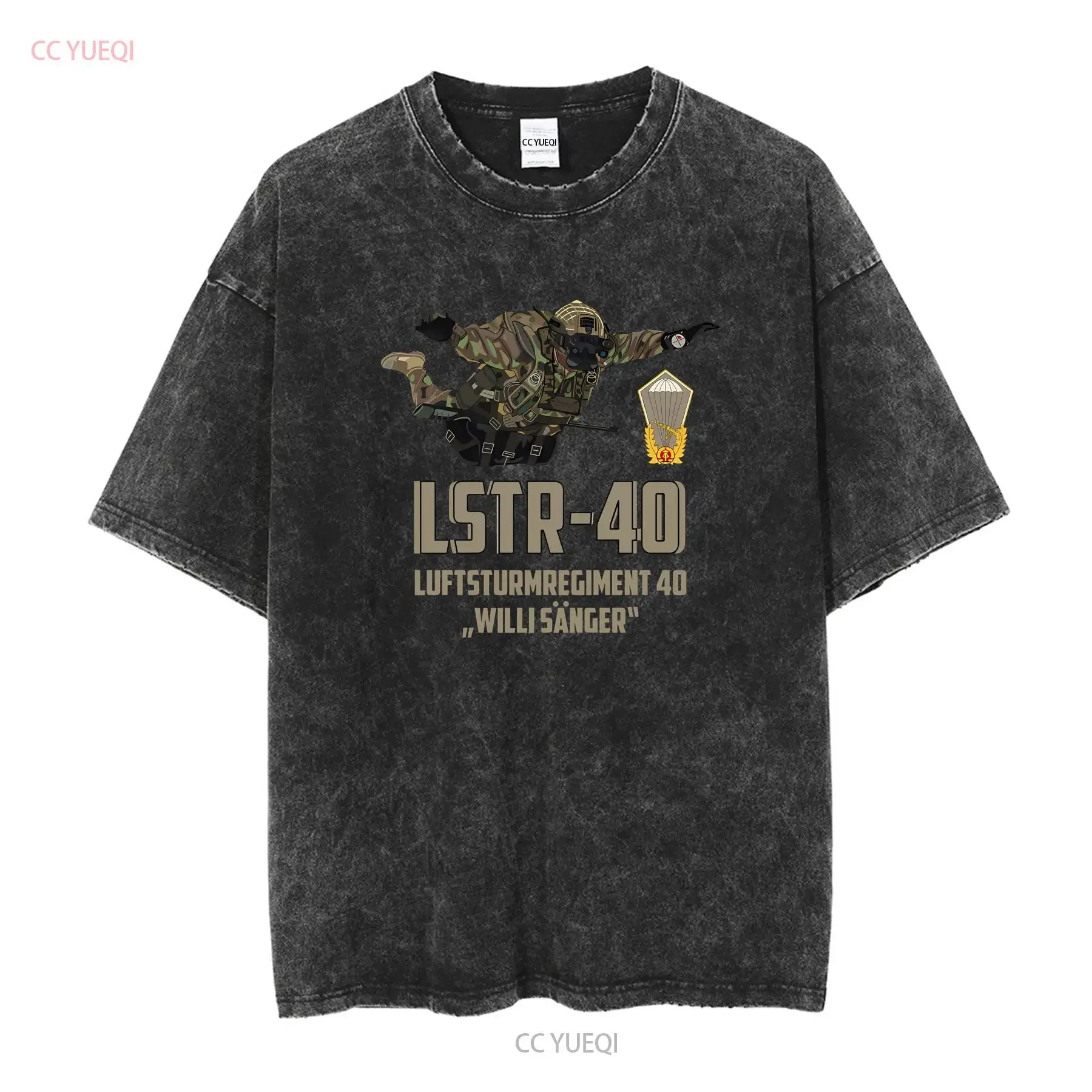 Hot Sale Luftsturmregiment 40 DDR GDR Special Force Paratrooper T Shirt vintage Washed Unisex Comfortable Top For Everyday Wear