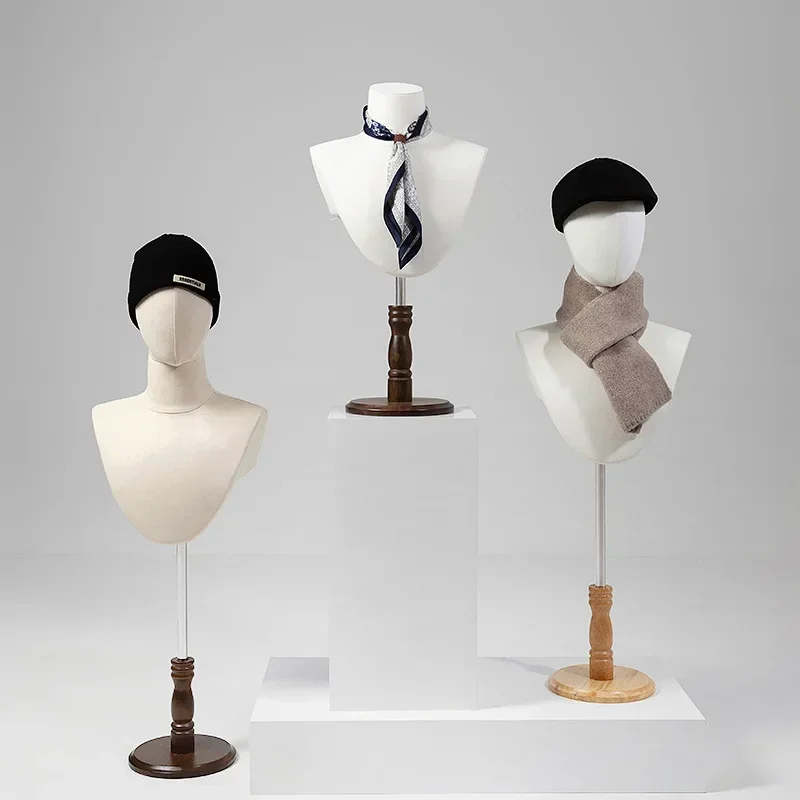 DUNIHead-Mannequin féminin avec couverture en tissu, modèle avec tête de mannequin, initié, support pour perruque, bijoux, chapeau, écharpes, présentoir