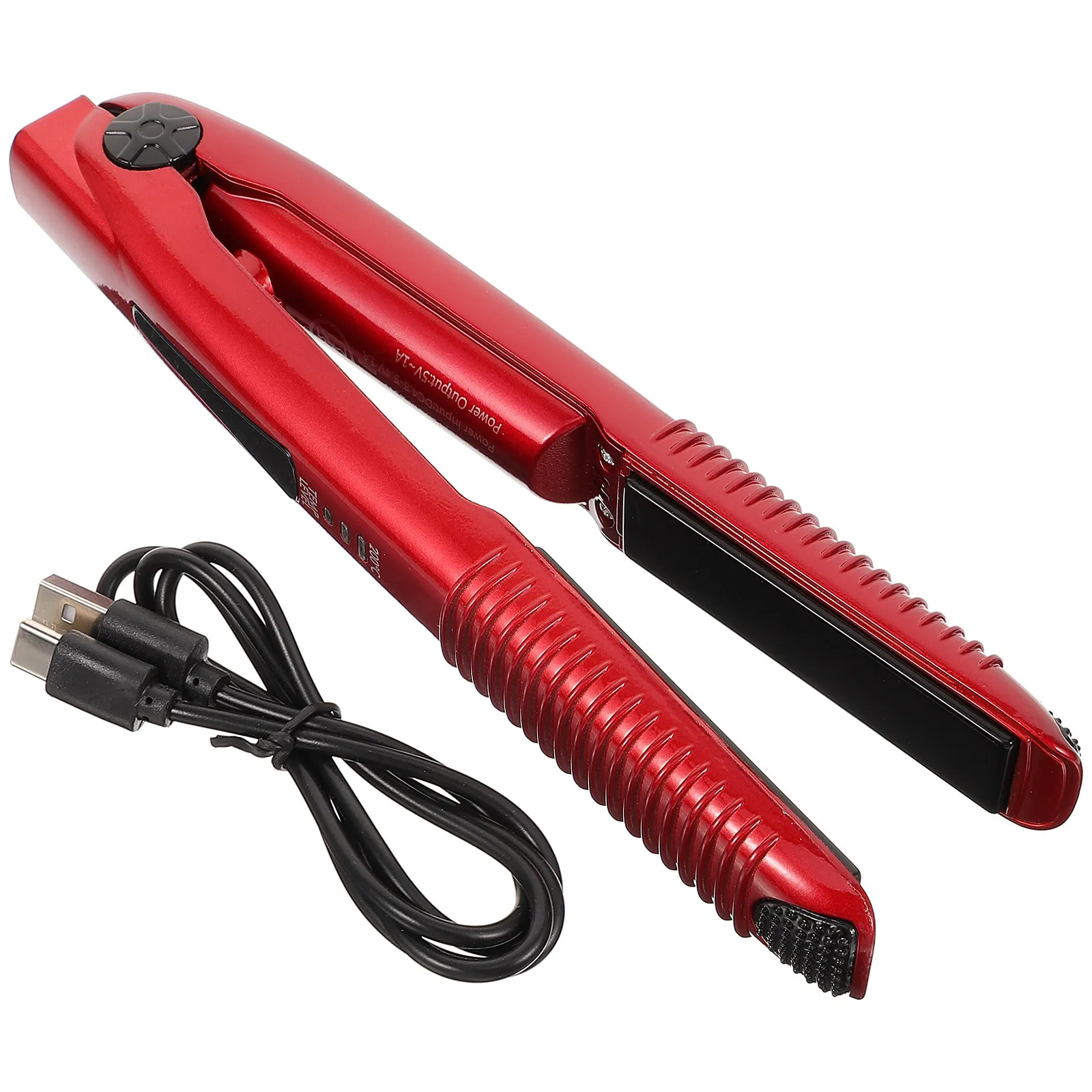 

Compact Travel Hair Straightener Curler Rechargeable Operated Cordless Styling Tool with 3 Heat Settings Portable Design
