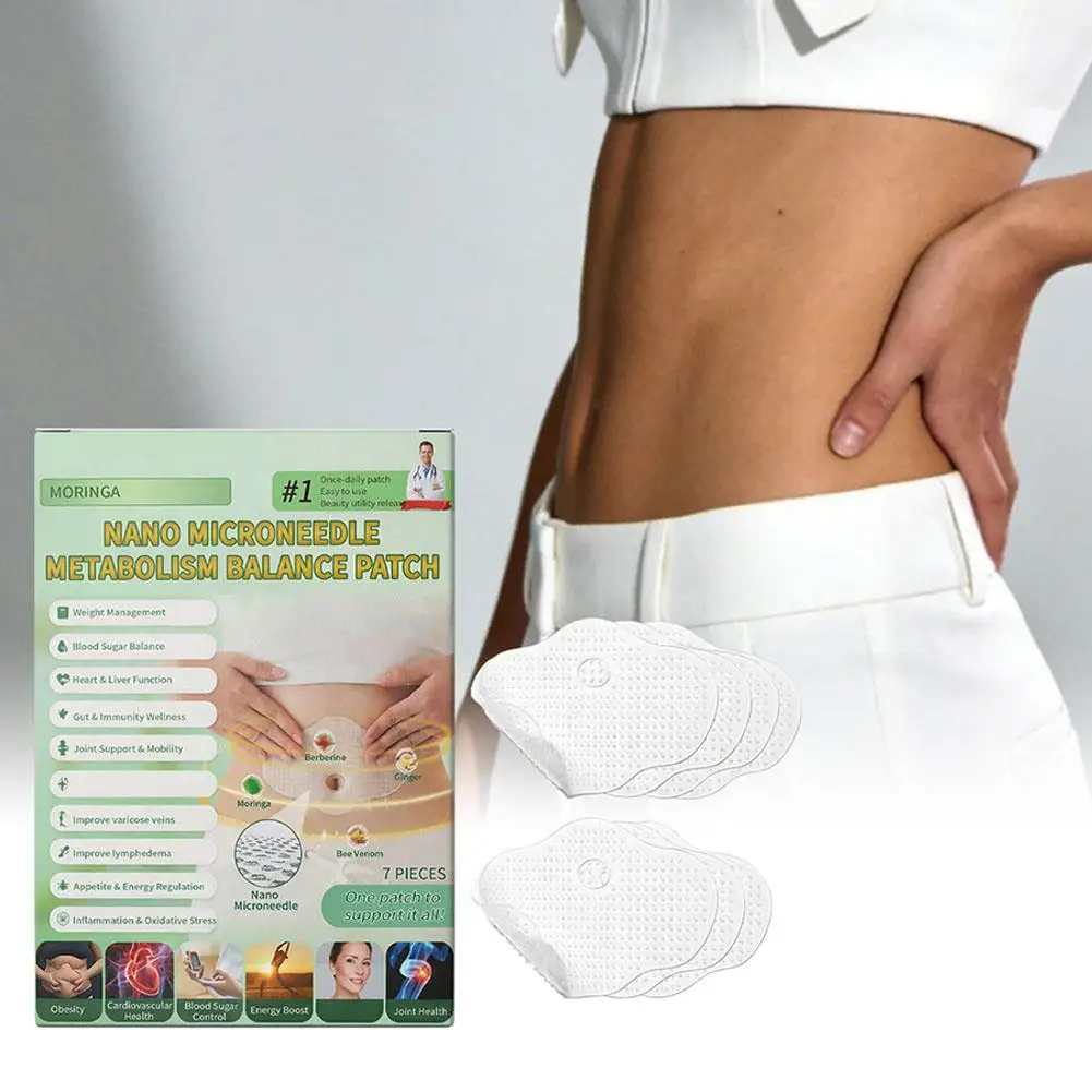 7Pcs Abdominal Slimming Patch Nano-Micro Needle Technology Fast Acting Fat Metabolism Booster Belly Firming Treatment 15g
