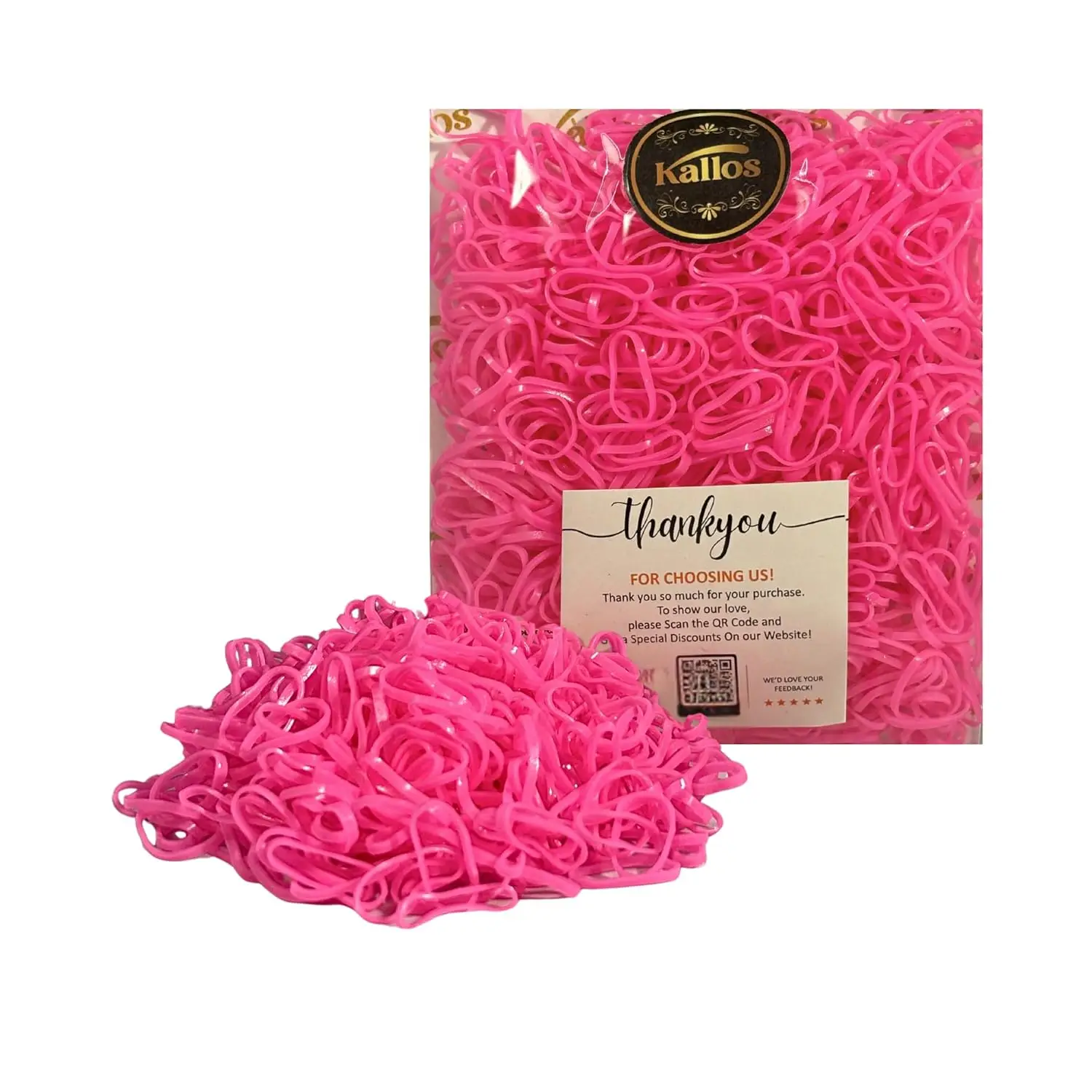 500 Pack Pink Rubbe…