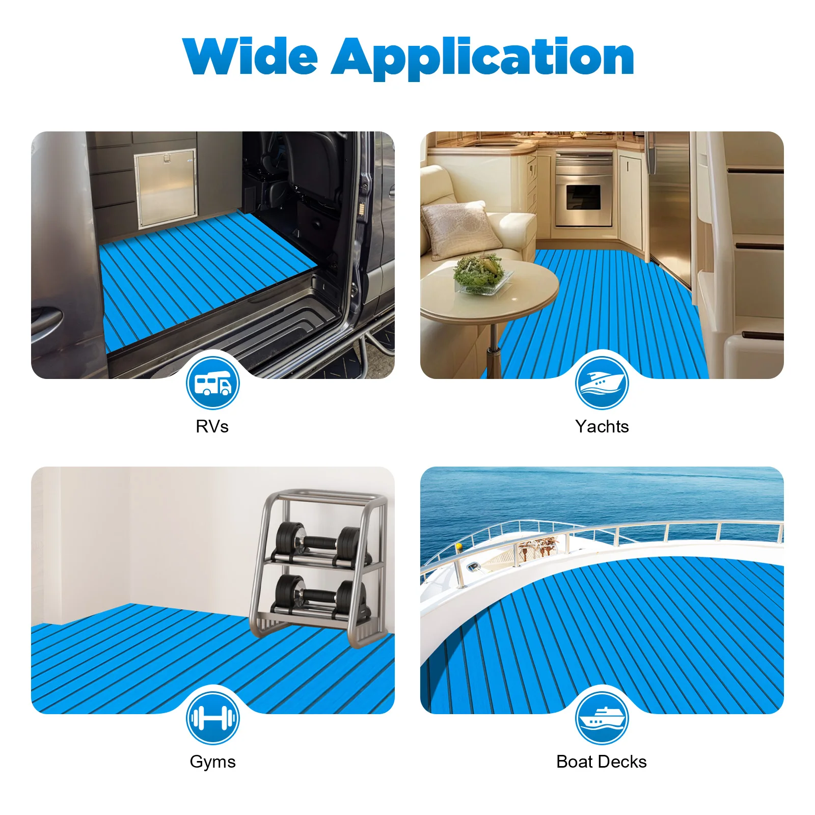 240*90cm Blaue EVA-Schaumstoff-Teakholz-Bodenmatte, selbstklebende, wasserdichte, rutschfeste Marine-Bodenmatte, Bootsdeckmatte für Yacht, Kajak – Detail 9