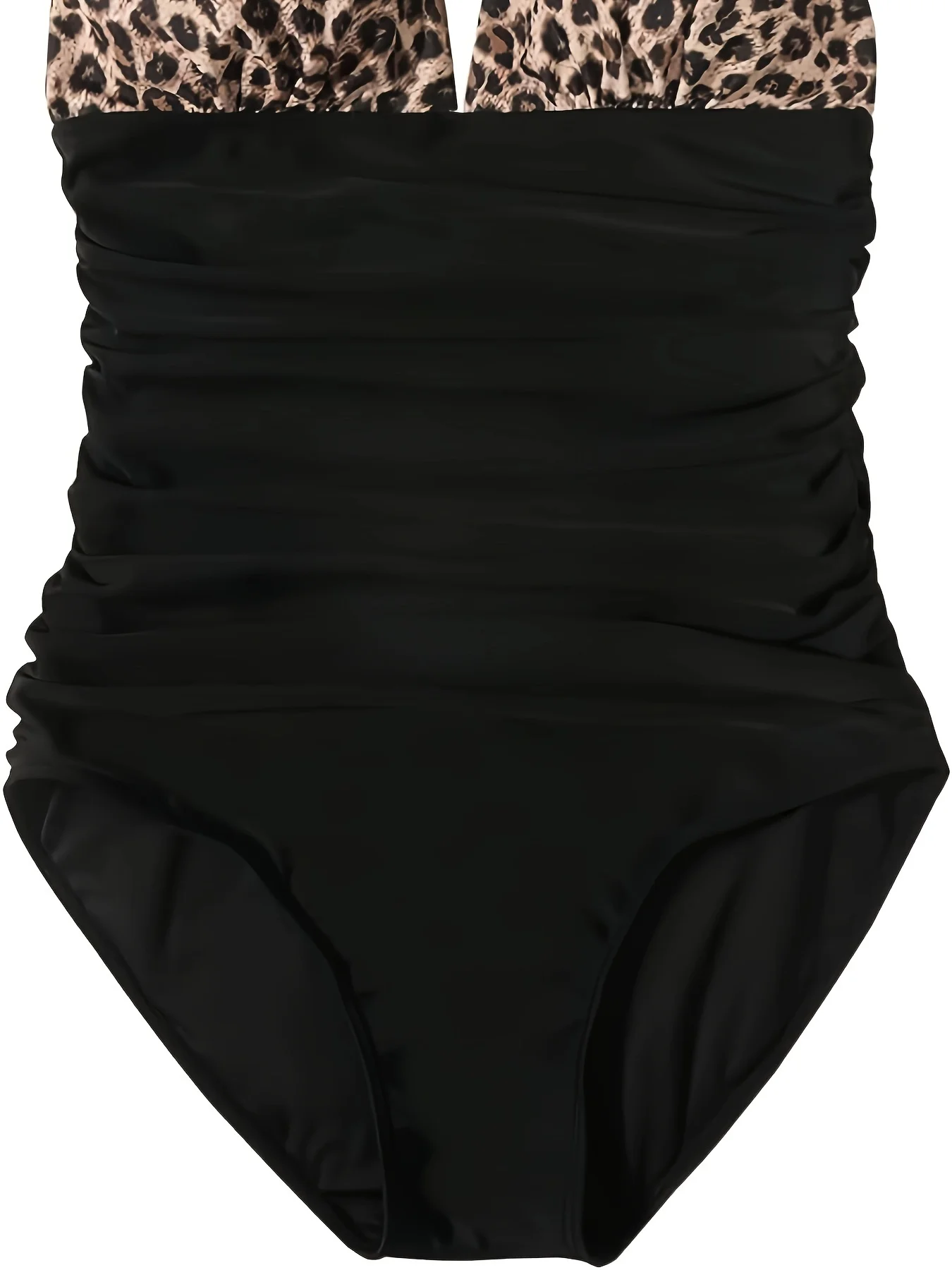 Luxy Trio المرأة مثير الخامس الرقبة ليوبارد طباعة قطعة واحدة ملابس السباحة البطن التحكم مرونة عالية عالية الخصر ملابس السباحة