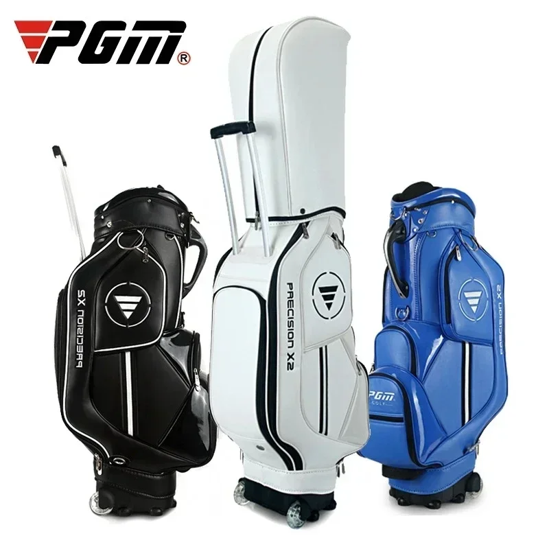 

PGM Man Trolley PU Bag Wheels Male Standard Ball Cart Club Bag Sport Portable Large Capacity Golf Bag With Wheelroof Golf
