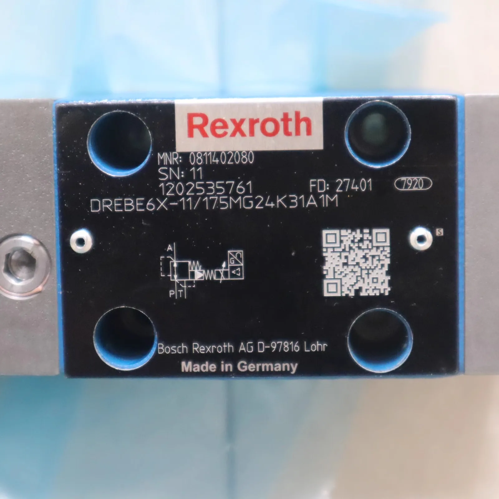 0811402080 DREBE6X-11/175MG24K31A1M German Rexroth REXROTH Proportional Valve