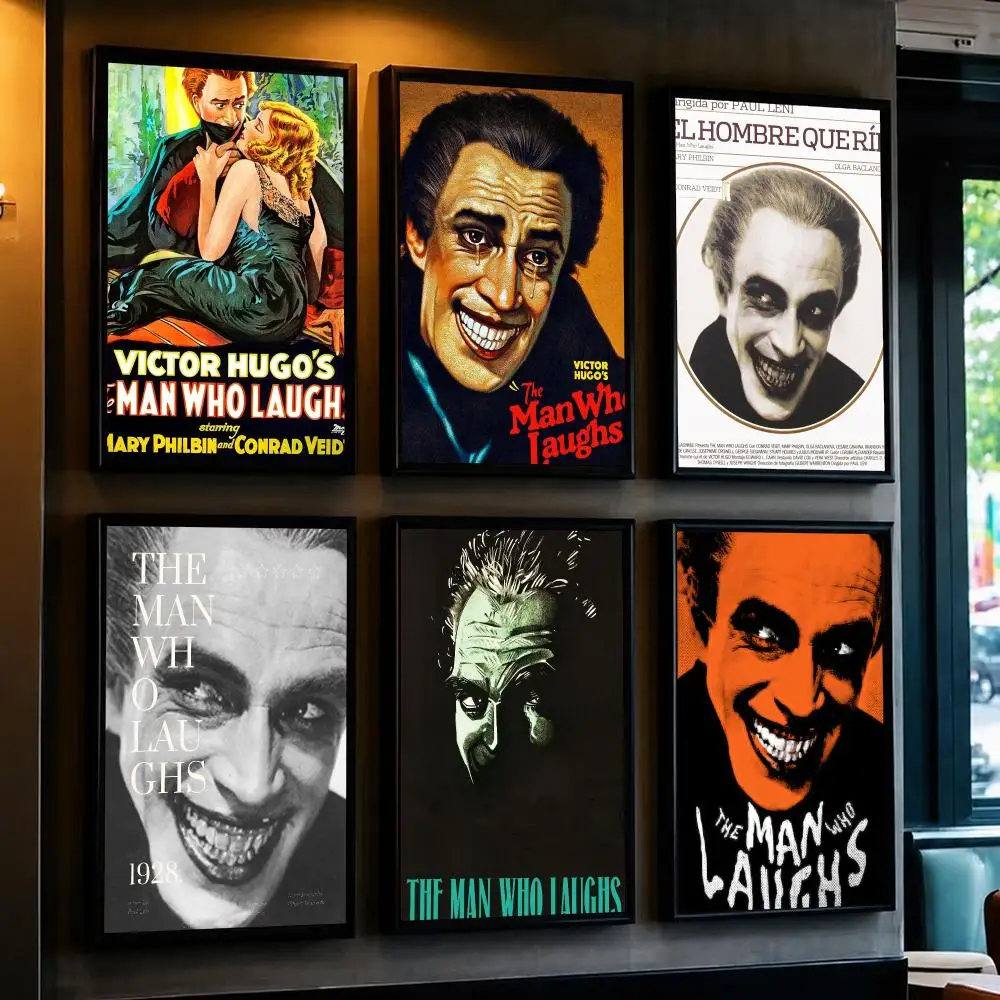 classic movie T-The Man Who Laughs 1928-S Poster Minimalist Wall Sticker for Cafe Office Bar Home Decor and Gift