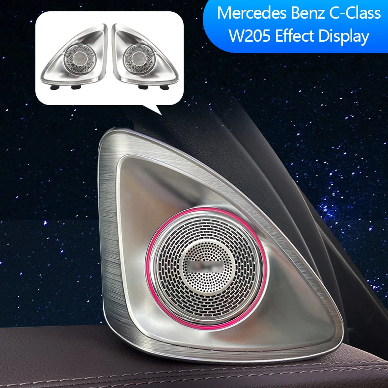 For Mercedes Benz W213 W205 X253 W222 W223 W206 C/E/GLC/S-Class 4D Rotating Tweeter Speaker 64 Colors Car Treble Horn Tuning