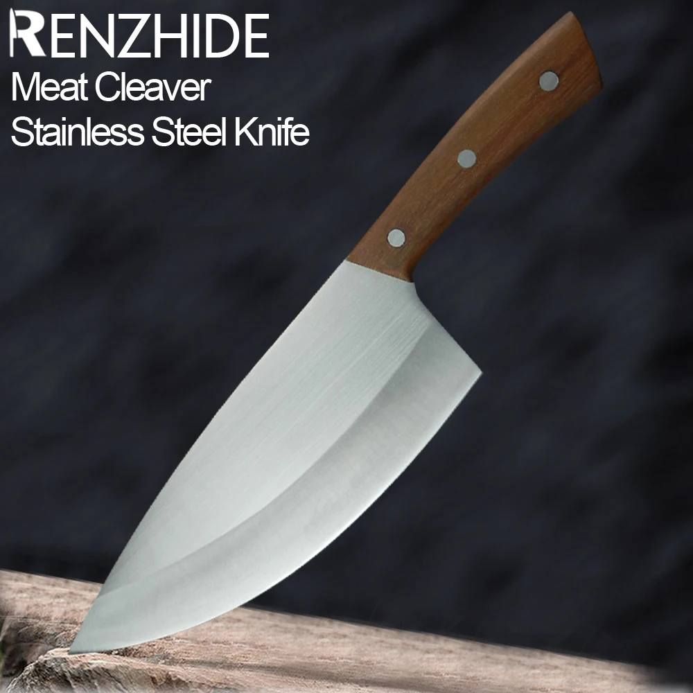 

RZD Meat Cleaver Kitchen Chef Knife Stainless Steel Ultra Sharp Deboning Cooking Chopper Fishing Fillet Meat Vegetable Knife