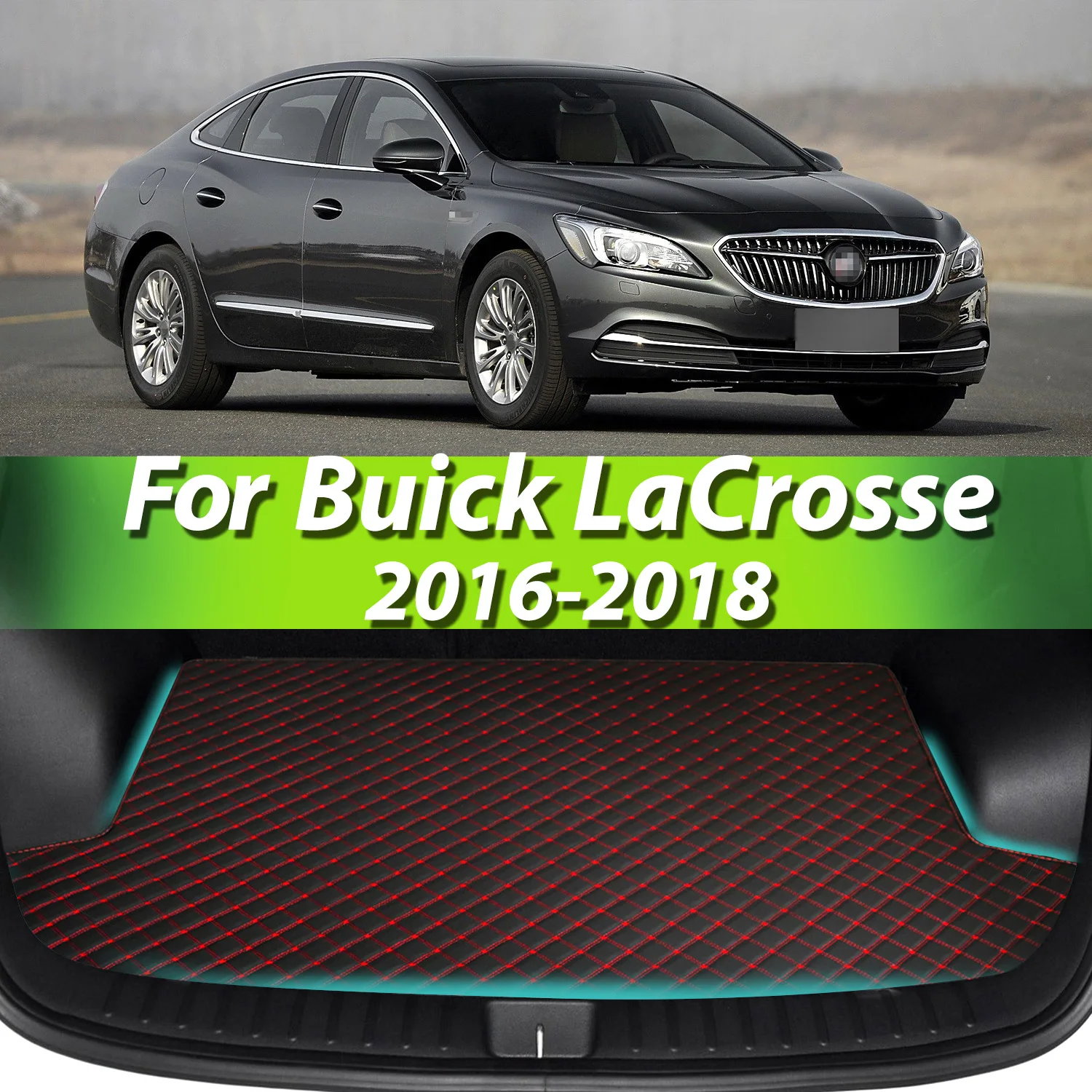 

For Buick LaCrosse 2016-2018 Artificial Leather Car Trunk Mat Rear Trunk Cargo Protective Mat Car Interior Accessories