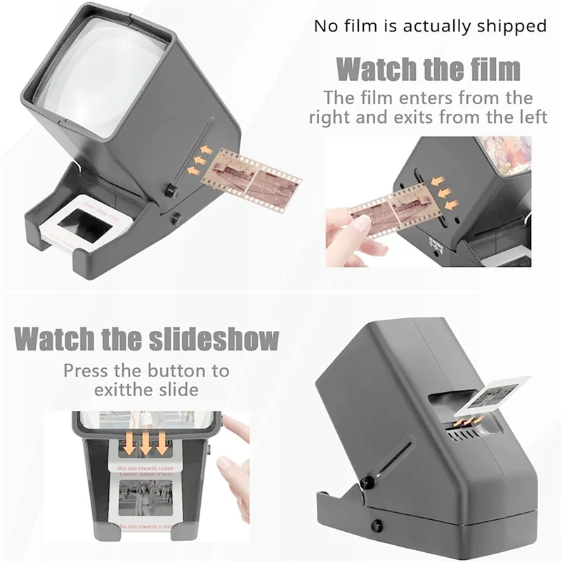 NEW-35Mm Slide & Film Viewer-Slide Viewer With 3X Magnification And LED-Lighted Viewing For 35Mm Slides And Film Negatives