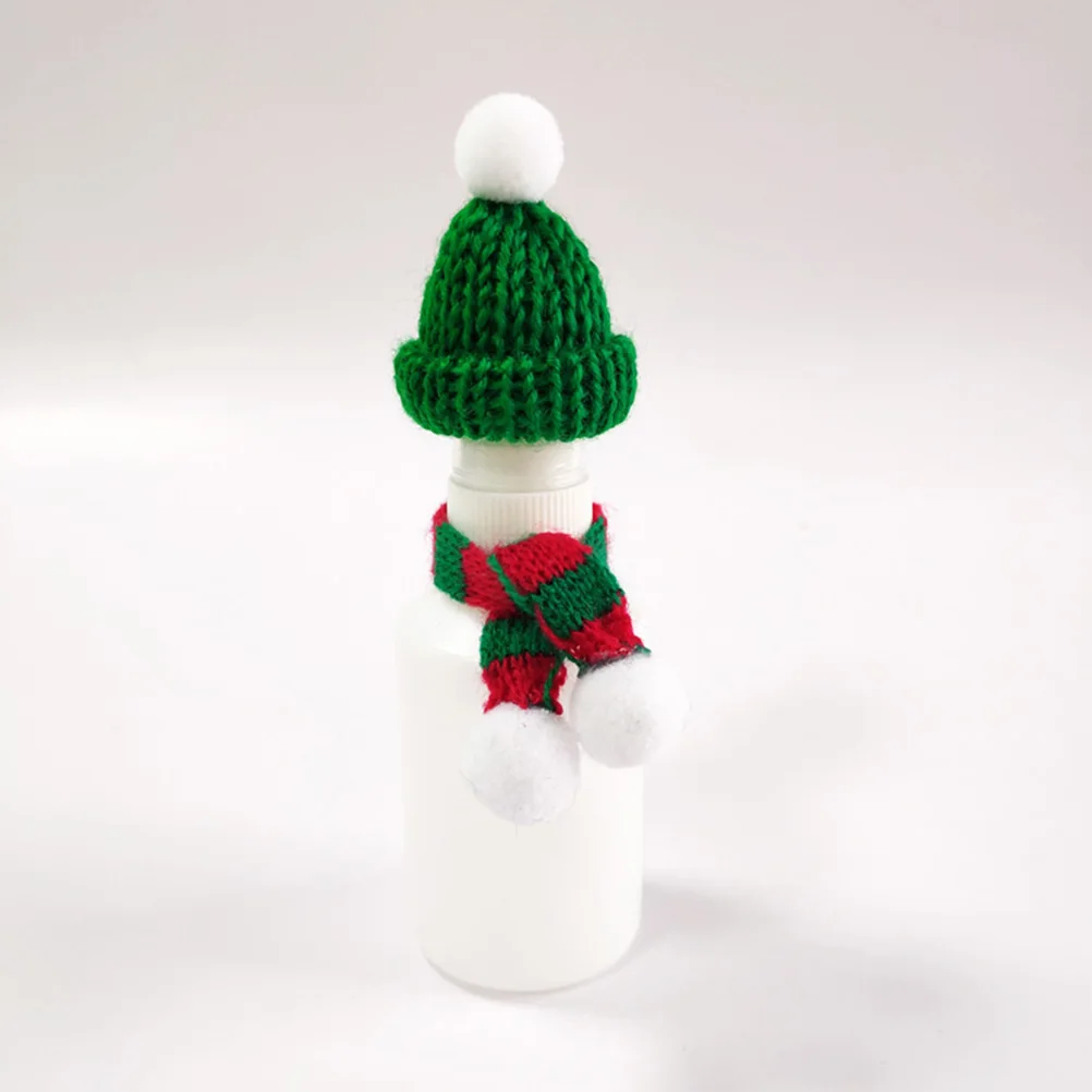 

5 pcs Mini Decorative Scarves for Christmas Bottle nament Knitted Necktie Little Snowman Home Party Photo Props
