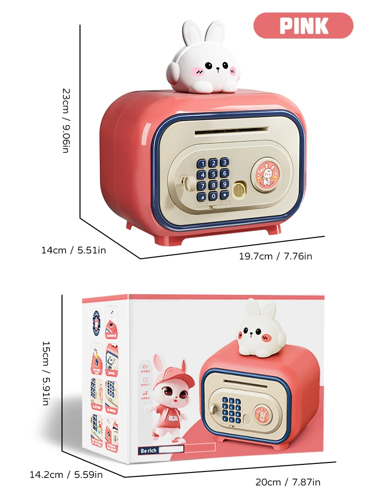 Crianças eletrônico cofrinho dinheiro moeda senha automática mini atm com música menino caixa de dinheiro educação para crianças presentes