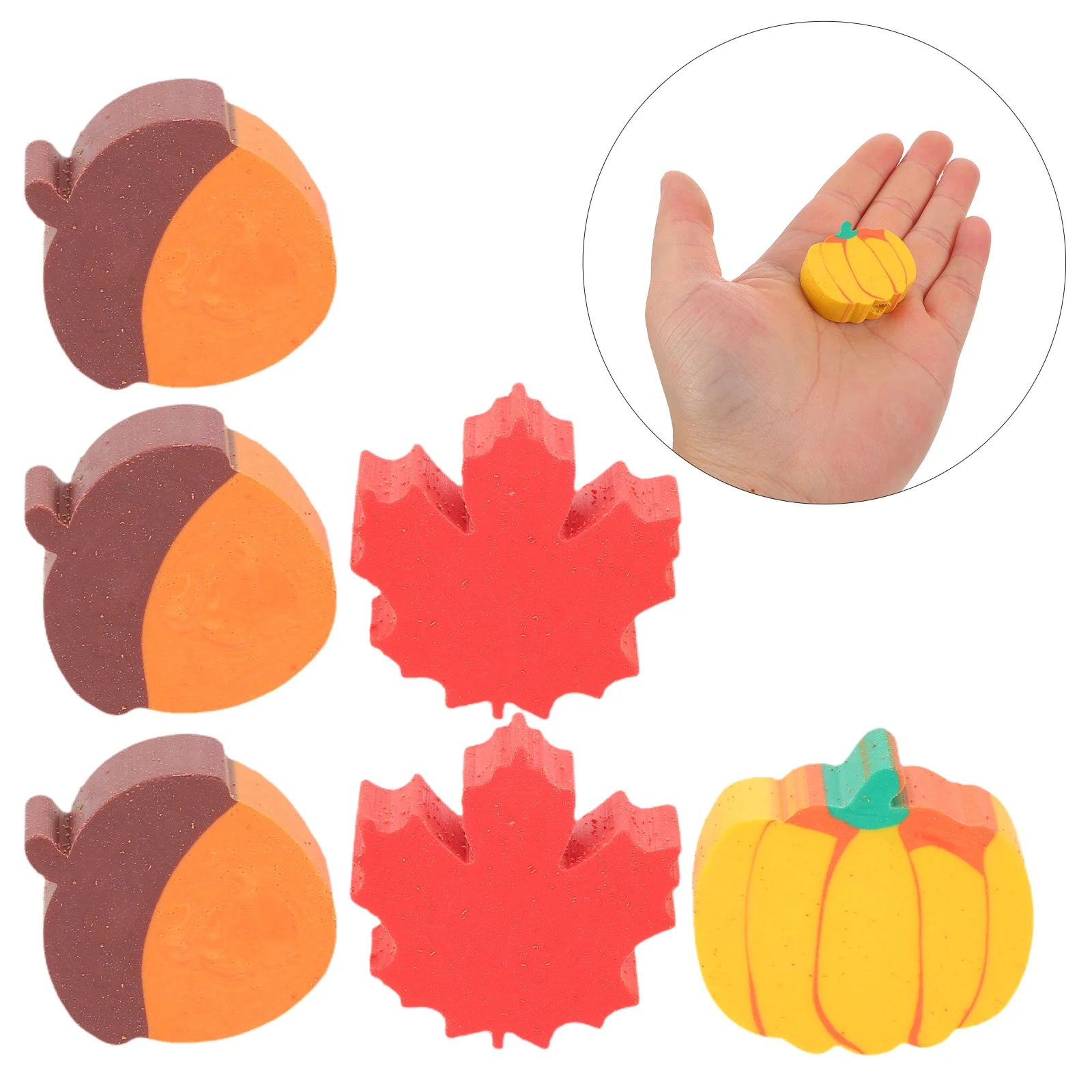 

50Pcs Autumn Eraser Set Mini Maple Leaf Pumpkin Acorn Pencil Erasers Classroom Rewards Homework Party Favors Seasonal School